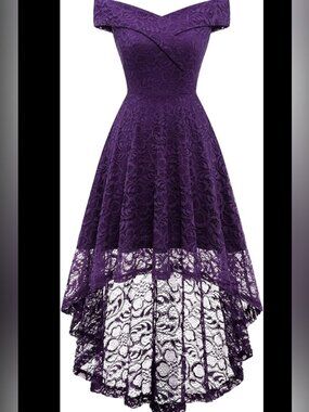 HomRain wedding formal casual fall high  low hem off shoulder cocktail dress